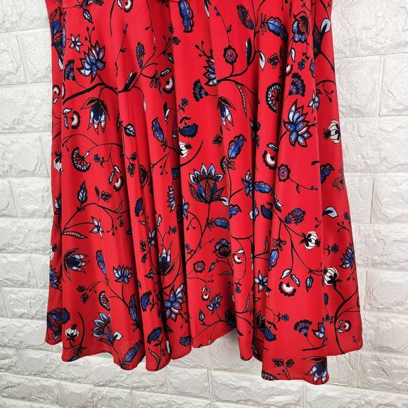 Shoshanna Red Floral Silk Dress Size 8 - Picture 8 of 12